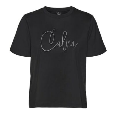 VERO MODA VMFEA Mette SS TOP Box JRS GA, Svart/detalj: lugn, M VERO MODA VMFEA Mette SS TOP Box JRS GA, Svart/detalj: lugn, M
