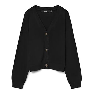 VERO MODA Vmsaba full nål Ls V-hals Cardi Noos, svart, M VERO MODA Vmsaba full nål Ls V-hals Cardi Noos, svart, M