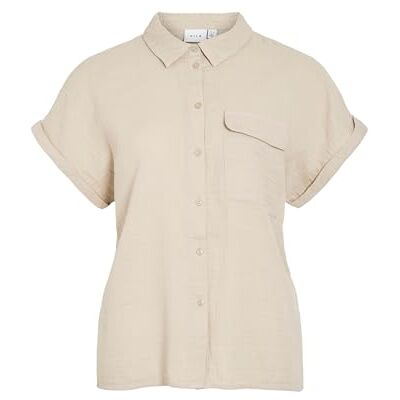 Vila nia S/S skjorta för kvinnor, Fjädergrå, 38 Vila nia S/S skjorta för kvinnor, Fjädergrå, 38