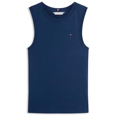 Tommy Hilfiger Dam Slim Cody C-Nk linne WW0WW47806, blå, M Tommy Hilfiger Dam Slim Cody C-Nk linne WW0WW47806, blå, M
