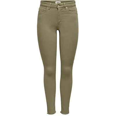 ONLY Dam ONLBLUSH MID SK ANK RAW COL PNT byxor, aloe, XS/32 ONLY Dam ONLBLUSH MID SK ANK RAW COL PNT byxor, aloe, XS/32