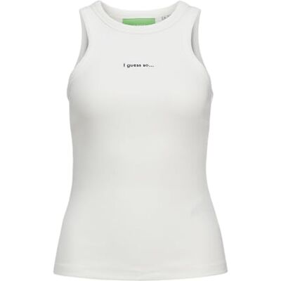 JJXX JACK&JONES JXFOREST STR SL Rib EMB TOP JRS, Blanc De Blanc/detalj: svart Emb, XL JJXX JACK&JONES JXFOREST STR SL Rib EMB TOP JRS, Blanc De Blanc/detalj: svart Emb, XL