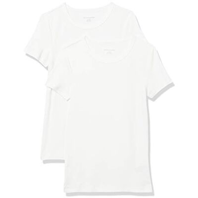 Amazon Essentials Women's Kortärmad T-shirt med rund hals smal passform, Pack of 2, Vit, XL Amazon Essentials Women's Kortärmad T-shirt med rund hals smal passform, Pack of 2, Vit, XL