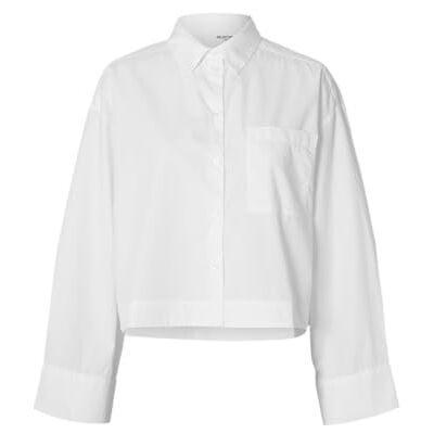 SELECTED FEMME Slfastha Ls Cropped Boxy Shirt Noos, Ljus vit, 36 SELECTED FEMME Slfastha Ls Cropped Boxy Shirt Noos, Ljus vit, 36