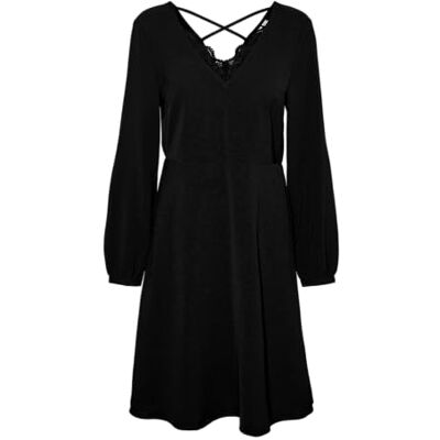 VERO MODA dam Vmthea L/S Abk Dress WVN Btq Ga klänning, svart, M VERO MODA dam Vmthea L/S Abk Dress WVN Btq Ga klänning, svart, M