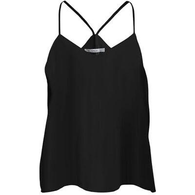 ONLY Damer Onlalma Life Vis Cyrus Singlet Solid, svart, XS ONLY Damer Onlalma Life Vis Cyrus Singlet Solid, svart, XS