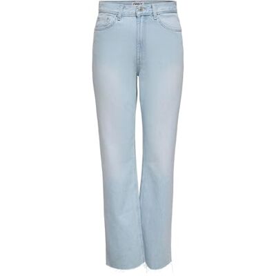 ONLY Onlriley Ex Hw Rw STR Dot843 DNM Noos, Ljusblå denim, 27W x 30L ONLY Onlriley Ex Hw Rw STR Dot843 DNM Noos, Ljusblå denim, 27W x 30L