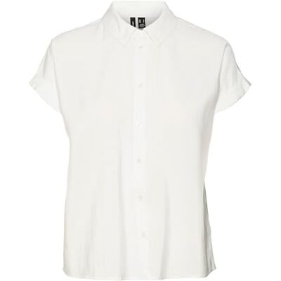 VERO MODA Dam VMGRACE SS skjorta WVN GA NOOS blus, snövit, M, Snövit, M VERO MODA Dam VMGRACE SS skjorta WVN GA NOOS blus, snövit, M, Snövit, M