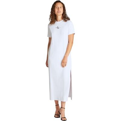 Calvin dam Monologo Long Rib Tee Dress J20j225543 T-shirt klänning Calvin dam Monologo Long Rib Tee Dress J20j225543 T-shirt klänning