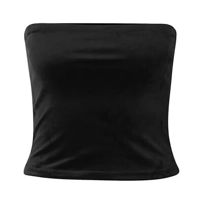 Urban Classics Dam kort sammet tub topp T-shirt, svart, XS Urban Classics Dam kort sammet tub topp T-shirt, svart, XS