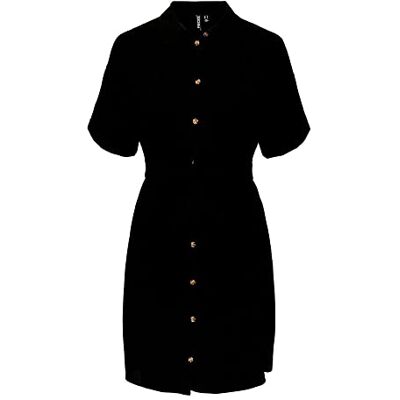 PIECES 5715367304092 Kvinnors PCVINSTY SS skjorta TIE Dress NOOS klänning, svart, L, svart, L PIECES 5715367304092 Kvinnors PCVINSTY SS skjorta TIE Dress NOOS klänning, svart, L, svart, L