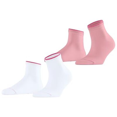 ESPRIT Double High Cuff 2-Pack W SN Baumwolle Kurz Einfarbig Gymnastikstrumpor, flerfärgad vit flamingo 0040, 35–38 (2 pack) dam ESPRIT Double High Cuff 2-Pack W SN Baumwolle Kurz Einfarbig Gymnastikstrumpor, flerfärgad vit flamingo 0040, 35–38 (2 pack) dam