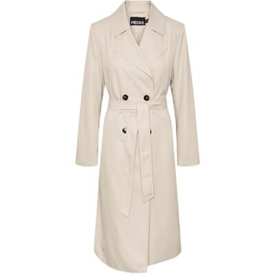 PIECES Kvinnlig trenchcoat PCSCARLETT, Silvergrå, XXL PIECES Kvinnlig trenchcoat PCSCARLETT, Silvergrå, XXL