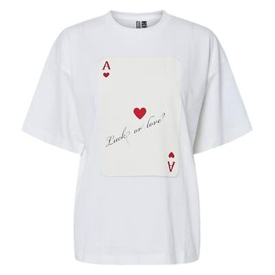 PIECES Pcmagic Ss tryckt T-shirt JRS Bc, Ljus vit, XS PIECES Pcmagic Ss tryckt T-shirt JRS Bc, Ljus vit, XS