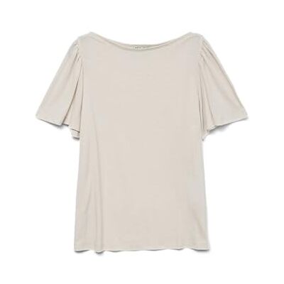 VERO MODA Vmpaloma Onella Ss Boatneck Top VMA Noos, Havregryn, M VERO MODA Vmpaloma Onella Ss Boatneck Top VMA Noos, Havregryn, M
