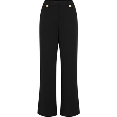 Vila Viclua Hw Wide Button Pants- Noos, svart, M Vila Viclua Hw Wide Button Pants- Noos, svart, M
