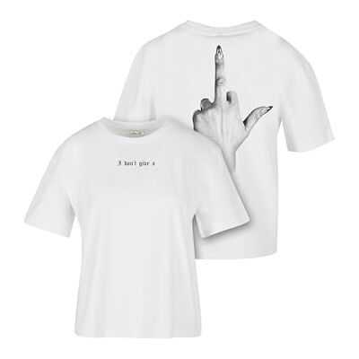 dam-t-shirt I Don't Give A Tee, avslappnad t-shirt med ryggtryck, normal passform, tryckt t-shirt, bomull, Vit, L dam-t-shirt I Don't Give A Tee, avslappnad t-shirt med ryggtryck, normal passform, tryckt t-shirt, bomull, Vit, L
