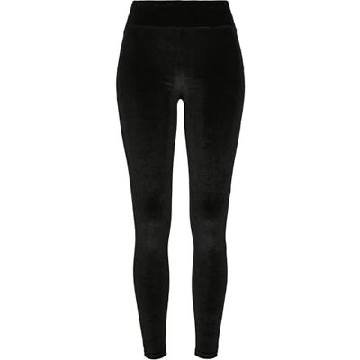 Urban Classics Dam hög midja sammet leggings, svart, 5XL Urban Classics Dam hög midja sammet leggings, svart, 5XL