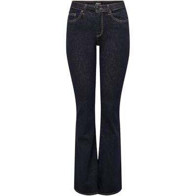 ONLY ONLBLUSH MID Flared STAYBLUE DNM REA023, Mörkblå denim, (XL) W x 32L ONLY ONLBLUSH MID Flared STAYBLUE DNM REA023, Mörkblå denim, (XL) W x 32L