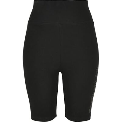 Urban Classics Cykelbyxor, dam, korta leggings, hög midja, märkta cykelshorts, knälånga, dam, sportbyxor för kvinnor, med kinesisk text, storlekar XS–5XL, Svart/svart, M Urban Classics Cykelbyxor, dam, korta leggings, hög midja, märkta cykelshorts, knälånga, dam, sportbyxor för kvinnor, med kinesisk text, storlekar XS–5XL, Svart/svart, M