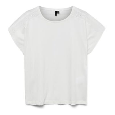 VERO MODA Vmemily Ss spets tejp topp JRS Ga Noos, Snövit, S VERO MODA Vmemily Ss spets tejp topp JRS Ga Noos, Snövit, S