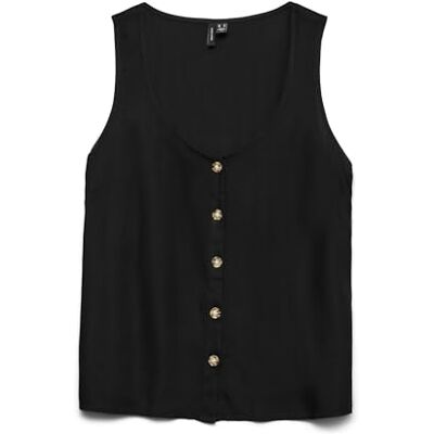 VERO MODA Vmbumpy Sl Shirt WVN Ga Noos, svart, S VERO MODA Vmbumpy Sl Shirt WVN Ga Noos, svart, S