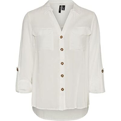 VERO MODA damskjorta VMBUMPY L/S skjorta New NOOS PTT, Snövit, S Liten VERO MODA damskjorta VMBUMPY L/S skjorta New NOOS PTT, Snövit, S Liten