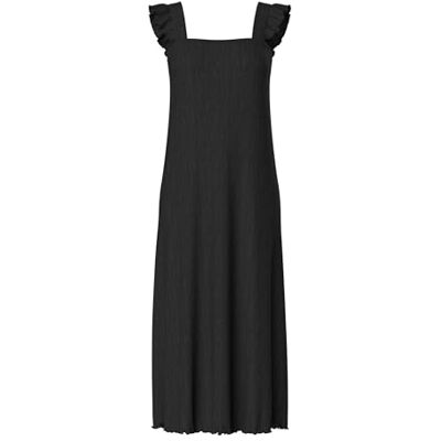 PIECES Pcflora Strap Flounce Dress Bc, svart, M PIECES Pcflora Strap Flounce Dress Bc, svart, M