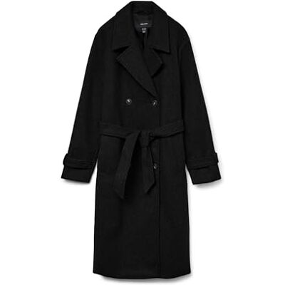 VERO MODA Kvinnlig trenchcoat VMFORTUNEVEGA kappa, svart, M VERO MODA Kvinnlig trenchcoat VMFORTUNEVEGA kappa, svart, M