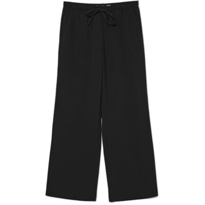 VERO MODA Damer Vmmilly Lw Wide String Pant Noos, svart, L / 34L VERO MODA Damer Vmmilly Lw Wide String Pant Noos, svart, L / 34L