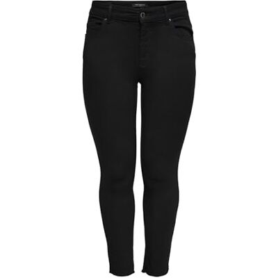 ONLY CARMAKOMA Dam Carwilly Reg Sk Ak Raw Rea2343 Noos Jeans, svart, 54/32 ONLY CARMAKOMA Dam Carwilly Reg Sk Ak Raw Rea2343 Noos Jeans, svart, 54/32