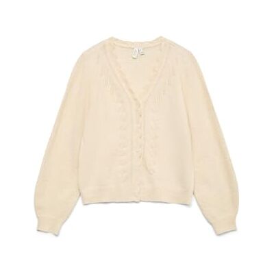 VERO MODA Vmlya Ls V-hals cardigan Btq, Björk, XL VERO MODA Vmlya Ls V-hals cardigan Btq, Björk, XL