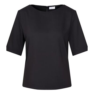 Seidensticker Sidendekal damblus – normal passform – enfärgad – kortärmad – rund hals – t-shirt blus, svart, 36 Seidensticker Sidendekal damblus – normal passform – enfärgad – kortärmad – rund hals – t-shirt blus, svart, 36