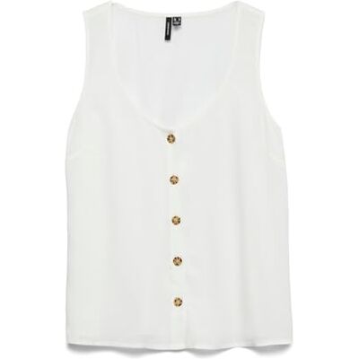 VERO MODA Vmbumpy Sl Shirt WVN Ga Noos, Snövit, M VERO MODA Vmbumpy Sl Shirt WVN Ga Noos, Snövit, M
