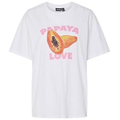 PIECES Pcthea Ss tryckt T-shirt Bc, Ljus vit, S PIECES Pcthea Ss tryckt T-shirt Bc, Ljus vit, S