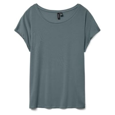 VERO MODA dam Tröja Vmava Plain Ss Top Gajrs Noos, Nordatlanten, M VERO MODA dam Tröja Vmava Plain Ss Top Gajrs Noos, Nordatlanten, M
