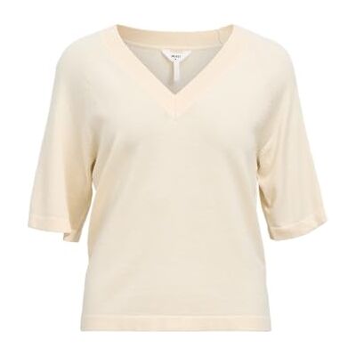 Object Objthess 2/4 Lo V-hals stickad topp Noos, Sandskal, XS Object Objthess 2/4 Lo V-hals stickad topp Noos, Sandskal, XS