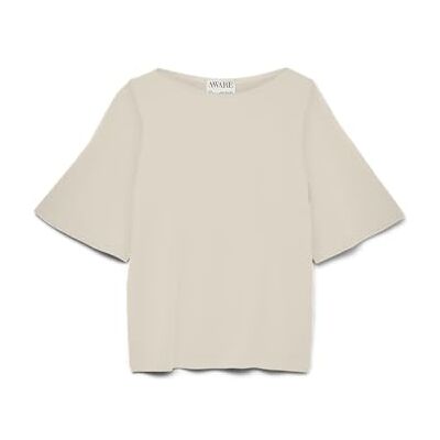 VERO MODA Awfiona 2/4 Boatneck Top Noos, Björk, M VERO MODA Awfiona 2/4 Boatneck Top Noos, Björk, M