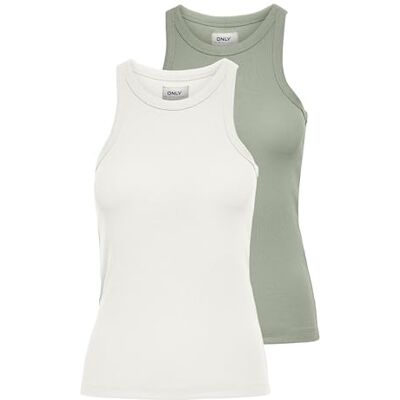 ONLY Dam Top Lindsay, Cloud Dancer/pack:2-pack molndansare/ökensaga, XL ONLY Dam Top Lindsay, Cloud Dancer/pack:2-pack molndansare/ökensaga, XL