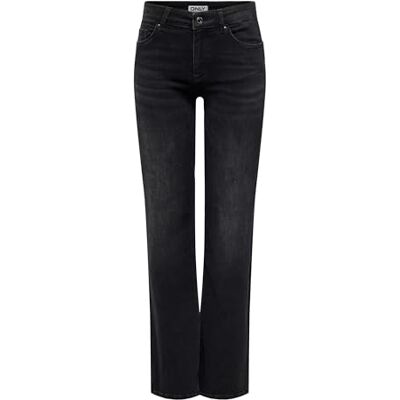 ONLY Onlblush Mid Straight DNM Rea1099 Noos, Tvättad svart, (XS) W x 34L ONLY Onlblush Mid Straight DNM Rea1099 Noos, Tvättad svart, (XS) W x 34L