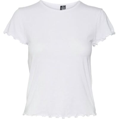 VERO MODA VMBARBARA SS Short Oneck Top JRS GA NOOS, Ljus vit, L VERO MODA VMBARBARA SS Short Oneck Top JRS GA NOOS, Ljus vit, L