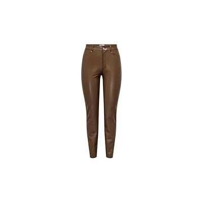 ONLY Bestseller A/S Damer Onlemily Hw St ANK Faux Leather PNT Noos läderimitation byxor, Mörk jord, 32/XXS/L ONLY Bestseller A/S Damer Onlemily Hw St ANK Faux Leather PNT Noos läderimitation byxor, Mörk jord, 32/XXS/L