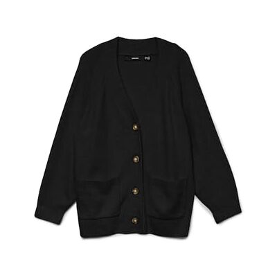 VERO MODA CURVE Vmcboom Ls V-hals knapp cardigan G Cur – plus size, svart, XL VERO MODA CURVE Vmcboom Ls V-hals knapp cardigan G Cur – plus size, svart, XL