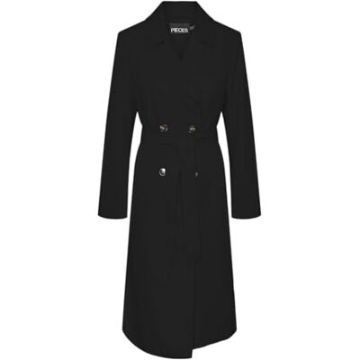 PIECES Dam Pcscarlett Ls Noos trenchcoat, svart, XS PIECES Dam Pcscarlett Ls Noos trenchcoat, svart, XS