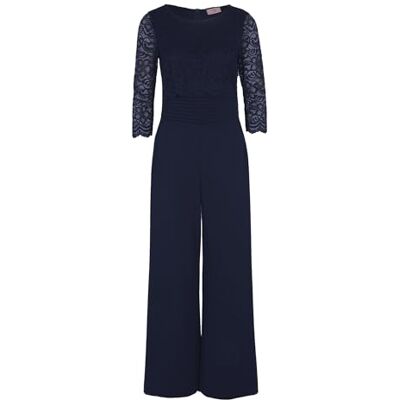 Vera Mont damjumpsuit med spets, blå, 32 Vera Mont damjumpsuit med spets, blå, 32