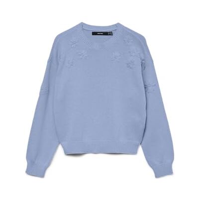 VERO MODA Vmdaisy EMB LS O-Neck Pullover Boo, Brunnera Blå, XL Dam, Blå brunsvart, XL VERO MODA Vmdaisy EMB LS O-Neck Pullover Boo, Brunnera Blå, XL Dam, Blå brunsvart, XL