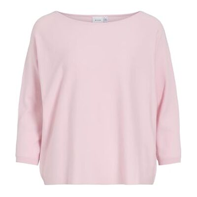 Vila Vimalu Boatneck 3/4 ärm stickad topp Noos, körsbärsblom, XS Vila Vimalu Boatneck 3/4 ärm stickad topp Noos, körsbärsblom, XS