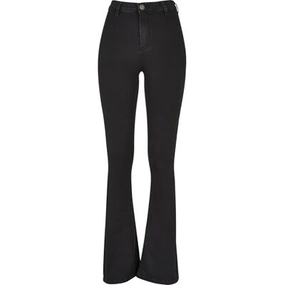 Urban Classics kvinnors damer super stretch bootcut denimbyxor, Svart sten tvättad, 33W Urban Classics kvinnors damer super stretch bootcut denimbyxor, Svart sten tvättad, 33W