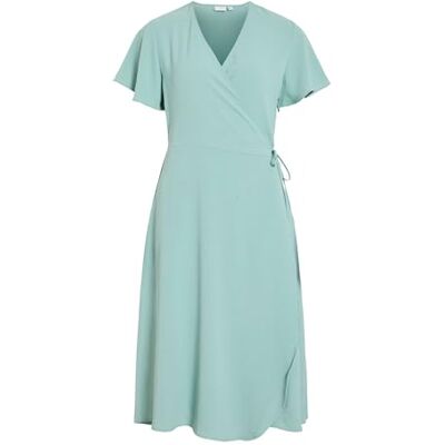 Vila Vilovie S/S Wrap Midi Dress – Noos, Blå surfing, 42 Vila Vilovie S/S Wrap Midi Dress – Noos, Blå surfing, 42