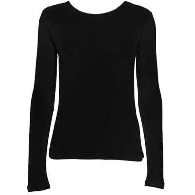 PIECES Pcnoey Ls O-Neck Top, svart, L PIECES Pcnoey Ls O-Neck Top, svart, L
